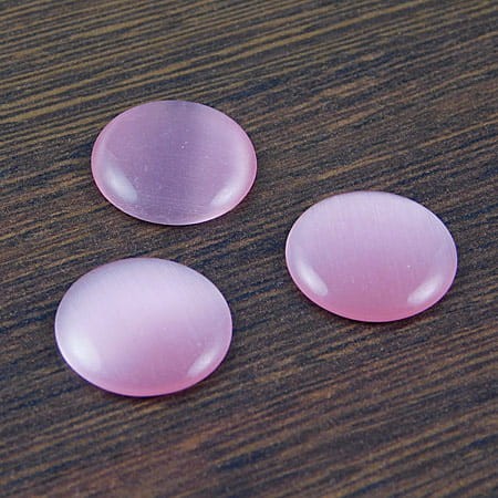 Kocie Oko koło kaboszon różowy 18x3mm (2szt)