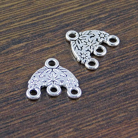 Zawieszka baza kolczyka z metalu 15.5x15mm ciemna srebrna (2szt)