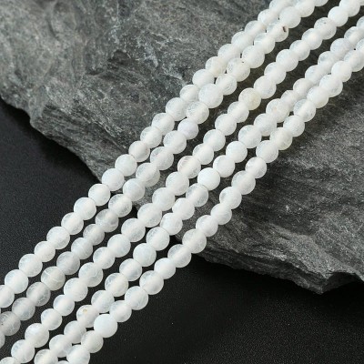 Agat biały matowy kulki 4mm (20szt.)