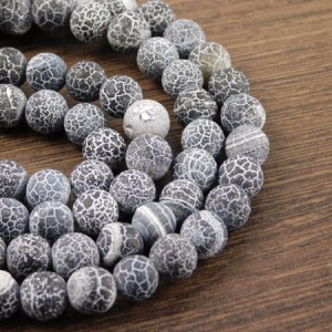 Agat czarny matowy kulki 8mm (4szt.)