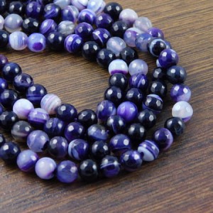 Agat ametystowy kulki fasetowane 6mm (6szt.)