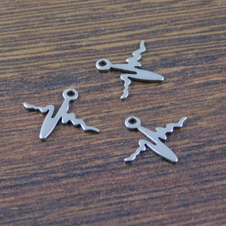Zawieszka stal nierdzewna 14.5x12.5mm ciemna srebrna (2szt)