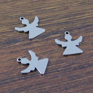Zawieszka aniołek stal nierdzewna 13x13mm ciemne srebro (1szt.)