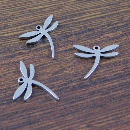 Zawieszka ważka stal nierdzewna 18x16mm ciemna srebrna (1szt.)