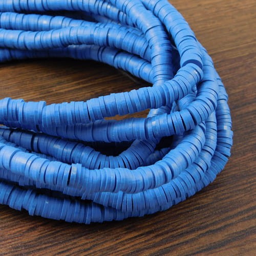 Koraliki Heishi 6x1mm ciemne niebieskie (sznur 45cm)