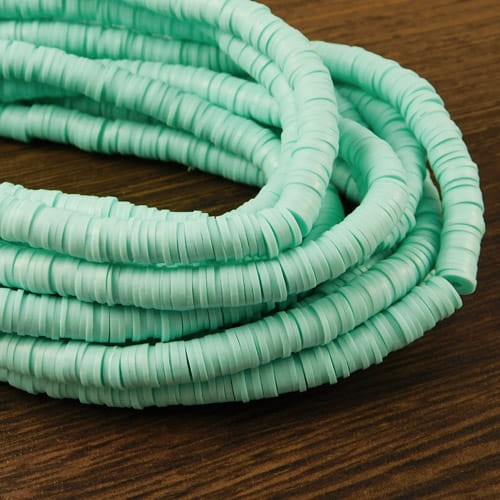 Koraliki Heishi 6x1mm miętowe (sznur 45cm)