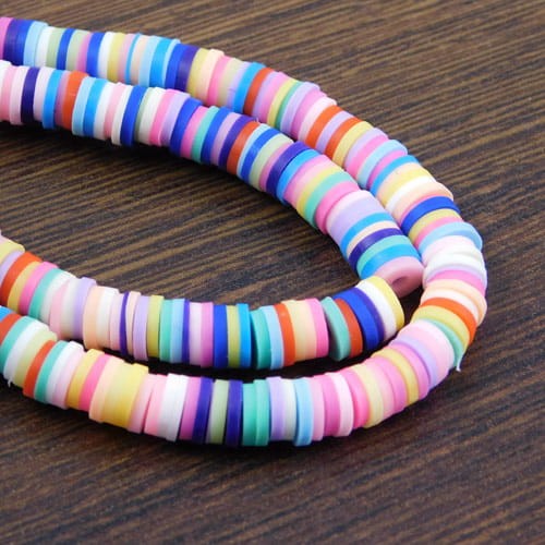 Koraliki Heishi 6x1mm kolorowe (sznur 40cm)