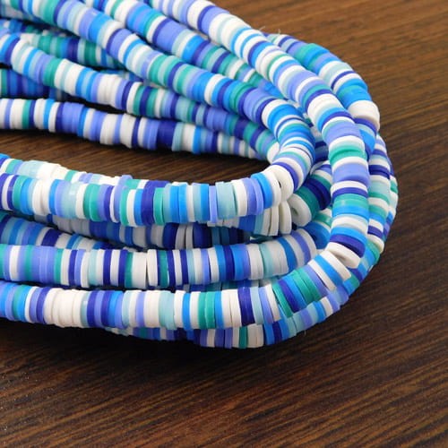 Koraliki Heishi 6x1mm kolorowe (sznur 40cm)