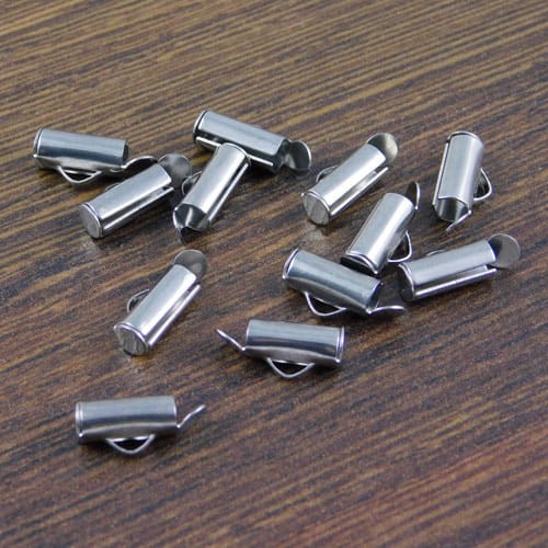 Końcówki wsuwane do bransoletki 10x4mm ciemna srebrna (4szt.)