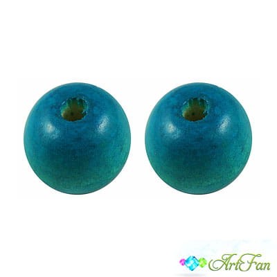 Kulki z drewna 20mm niebieskie (6szt)