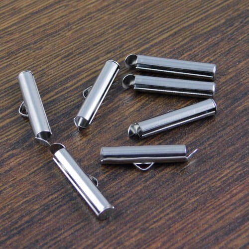 Końcówki wsuwane do bransoletki 20x4mm ciemna srebrna (2szt.)