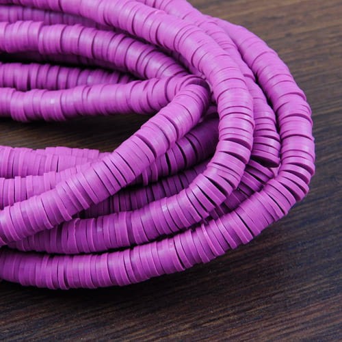 Koraliki Heishi 6x1mm fioletowe (sznur 45cm)