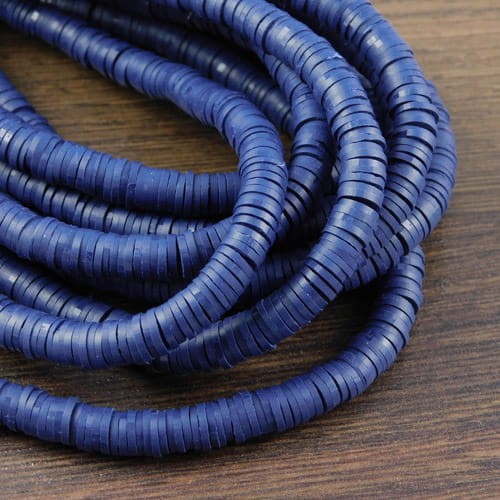 Koraliki Heishi 6x1mm ciemno granatowe (sznur 45cm)