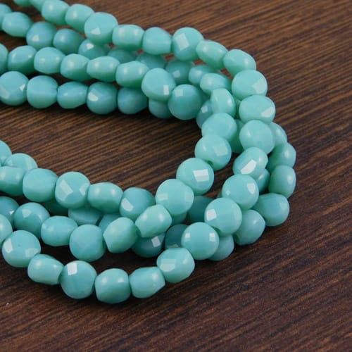 Pastylki szlifowane ze szkła 6x4mm turkusowe (10szt)