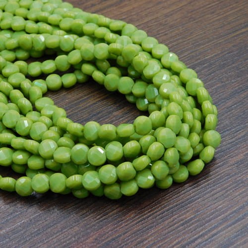 Pastylki szlifowane ze szkła 6x4mm zielone (10szt)