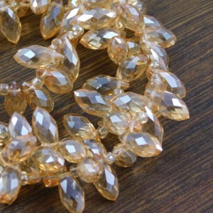 Krople fasetowane ze szkła 12x6mm złote (6szt)