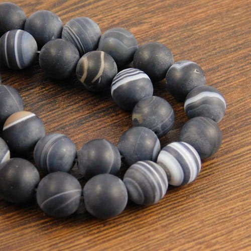Agat czarny matowy kulki 10mm (4szt.)