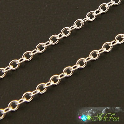 Łańcuszek metalowy 2.5x2mm srebrny (1metr)