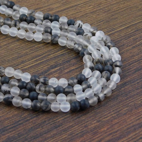 Kwarc czarny matowy kulki 4.5mm (10szt.)