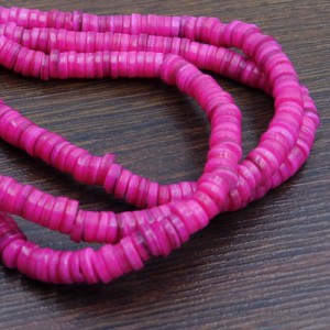 Masa perłowa barwiona krążki nieregularne 5-6x1-3mm różowe (200szt.)
