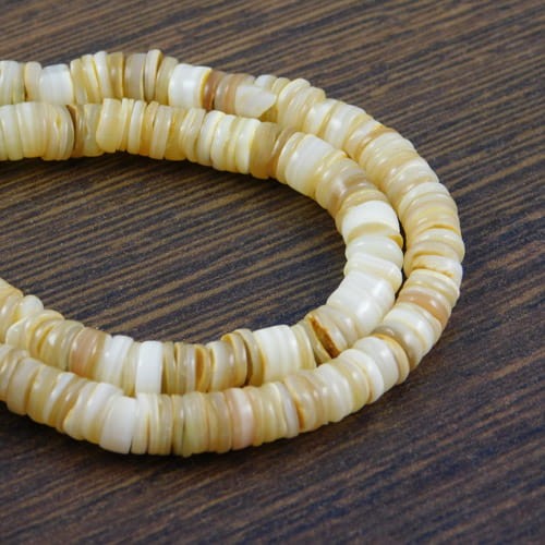 Masa perłowa barwiona krążki 5-6x1-3mm beżowe (50szt.)
