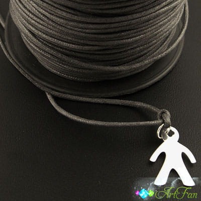 Sznurek bawełniany woskowany 1.5mm szary (5m)