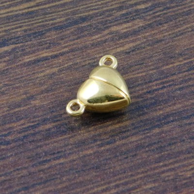 Zapięcie serce z metalu z magnesem 15x9.5x6mm złote (1szt.)