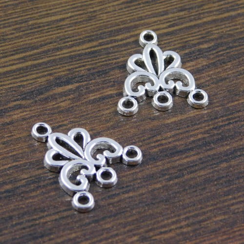 Zawieszka baza kolczyka z metalu 19x17mm ciemna srebrna (4szt.)