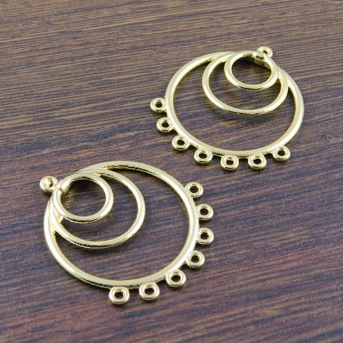 Zawieszka baza kolczyka z metalu 40x34mm złota (2szt)