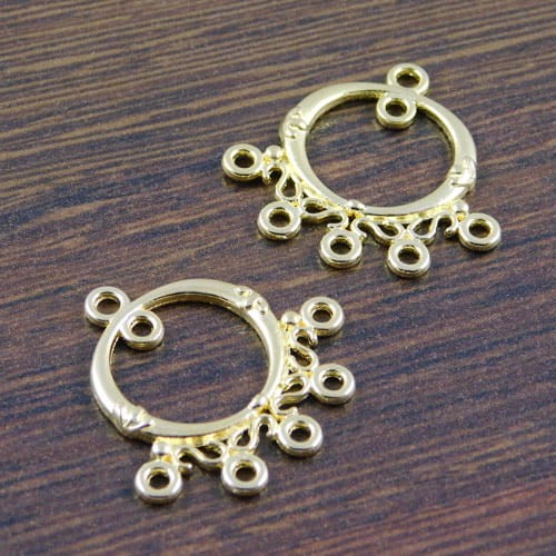 Zawieszka baza kolczyka z metalu 26x25mm złota (2szt)