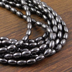 Hematyt oliwki 8x5mm grafitowe (45szt.)