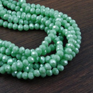 Oponki fasetowane ze szkła 6x4.5mm miętowe (20szt.)