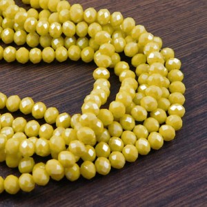 Oponki fasetowane ze szkła 6x4.5mm żółte (20szt)