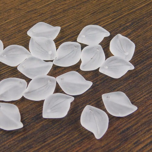Listki ze szkła 15.5x11.5x3.5mm białe matowe (6szt.)