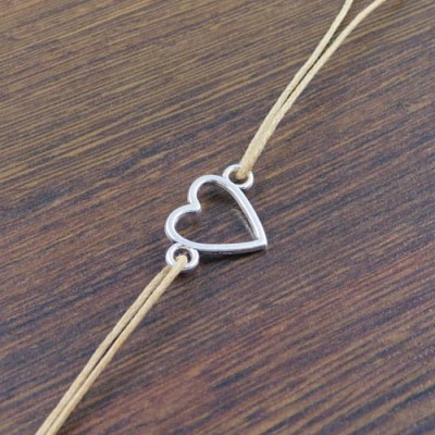 Łącznik z metalu serce 23x16mm srebrny (4szt.)