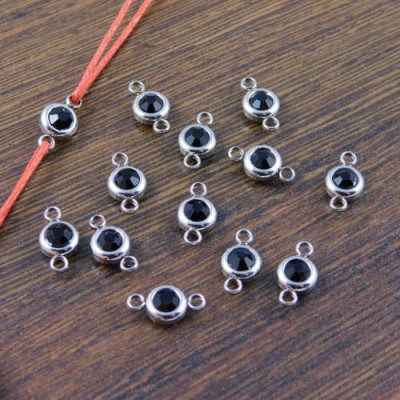 Łącznik ze stali nierdzewnej z cyrkonią czarną 12x6.5mm (1szt.)