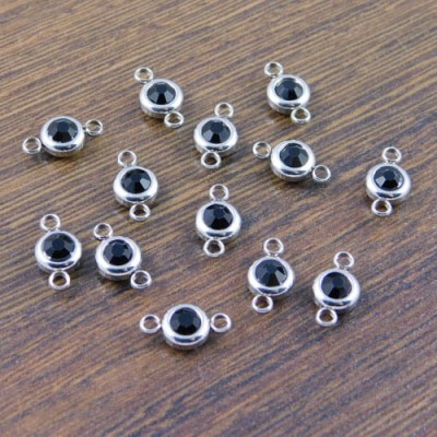 Łącznik ze stali nierdzewnej z cyrkonią czarną 12x6.5mm (1szt.)