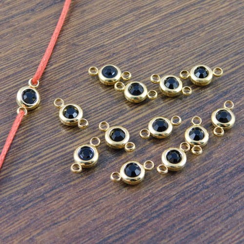 Łącznik ze stali nierdzewnej z cyrkonią czarną 12x6.5mm (1szt.)