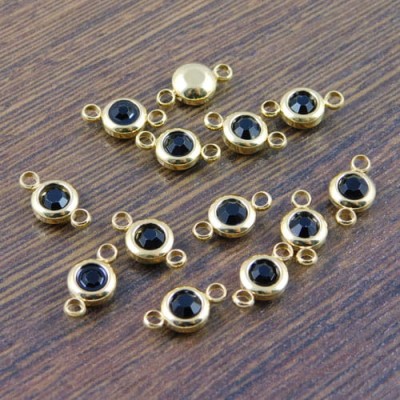 Łącznik ze stali nierdzewnej z cyrkonią czarną 12x6.5mm (1szt.)