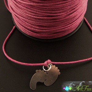 Sznurek bawełniany woskowany 1.5mm malinowy (5m)