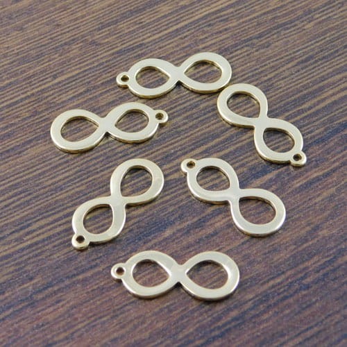 Łącznik nieskończoność stal nierdzewna 19x8mm złoty (1szt.)