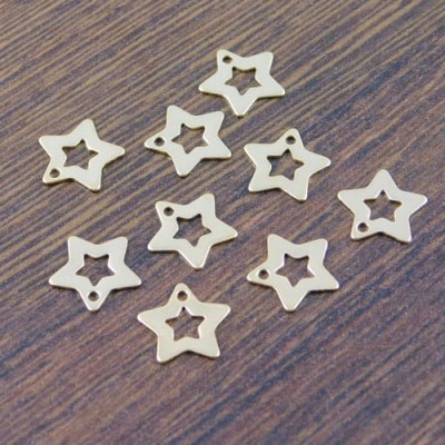 Zawieszka gwiazdka stal nierdzewna pozłacana 10mm (1szt.)