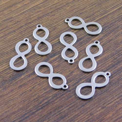 Łącznik nieskończoność stal nierdzewna 19.5x8mm ciemny srebrny (1szt.)