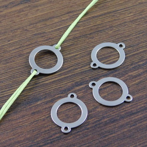 Łącznik koło stal nierdzewna 16x14.5mm ciemny srebrny (1szt)