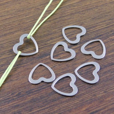 Łącznik serce stal nierdzewna 15x14mm ciemny srebrny (1szt)