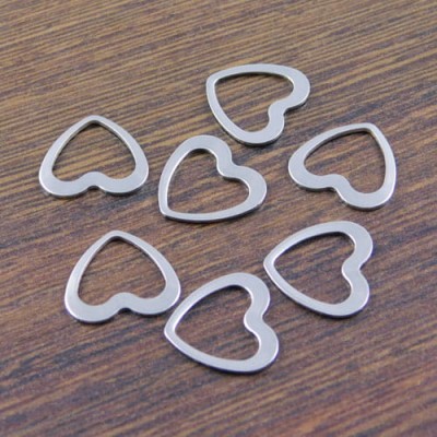 Łącznik serce stal nierdzewna 15x14mm ciemny srebrny (1szt)