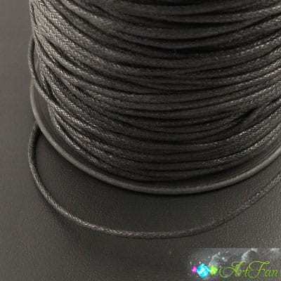 Sznurek bawełniany woskowany 2mm czarny (3m)