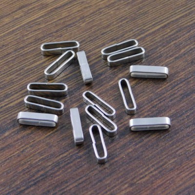 Łącznik owal stal nierdzewna 12x3.5x2.5mm ciemny srebrny (2szt)