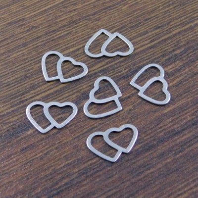 Łącznik serca stal nierdzewna 13.5x10mm ciemny srebrny (1szt.)