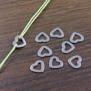 Łącznik zawieszka serce 11x10mm stal nierdzewna ciemne srebro (1szt.)